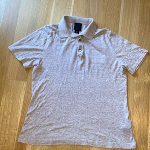 H&M Men’s Polo Shirt Super Soft Tan Sweater Knit Cotton Knitted Short Sleeves